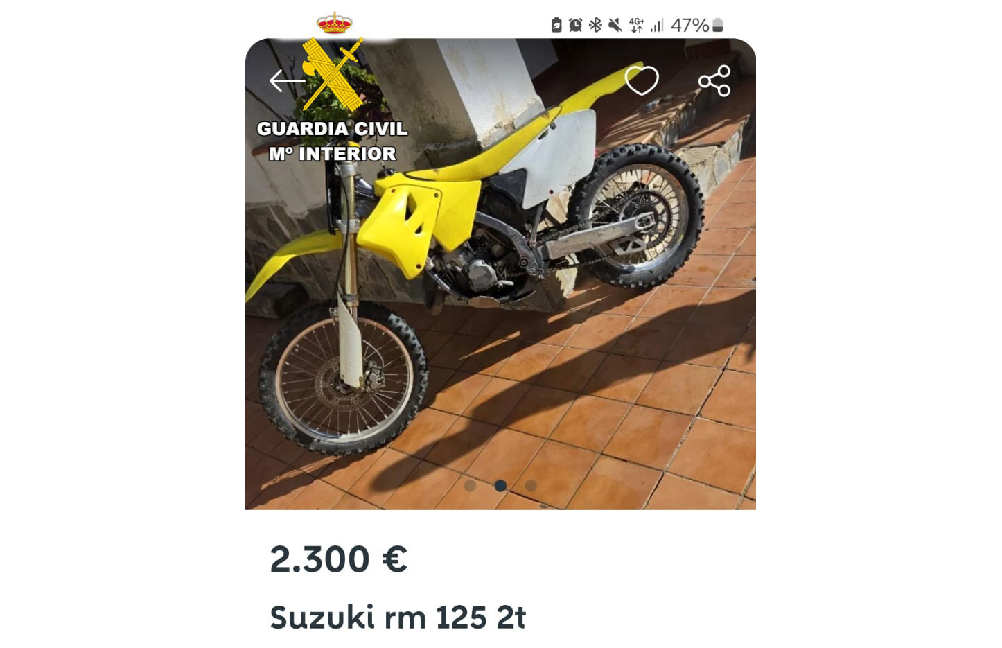 Anuncio motocicleta