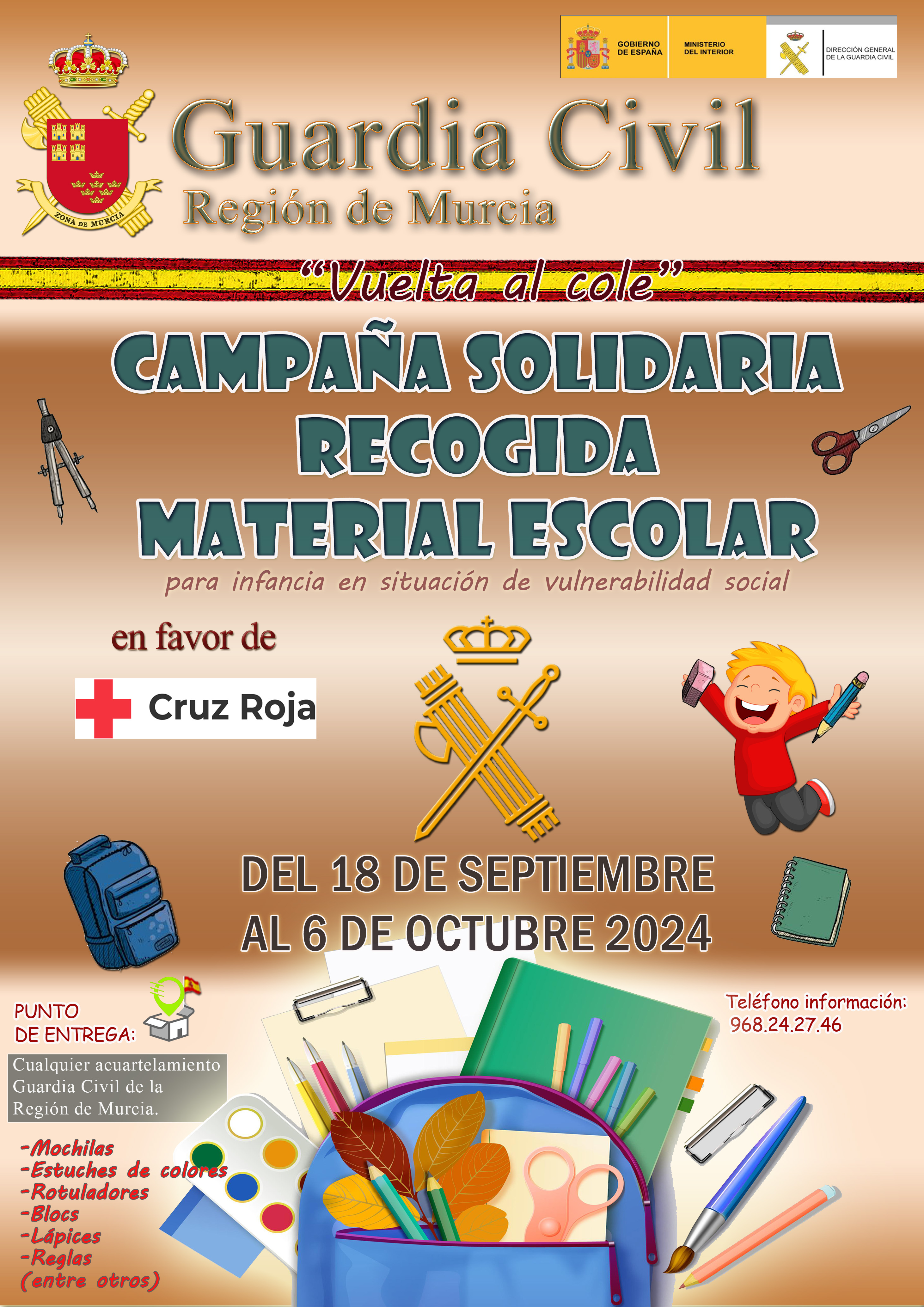CAMPAÑA SOLIDARIA MATERIAL ESCOLAR ZONA MURCIA