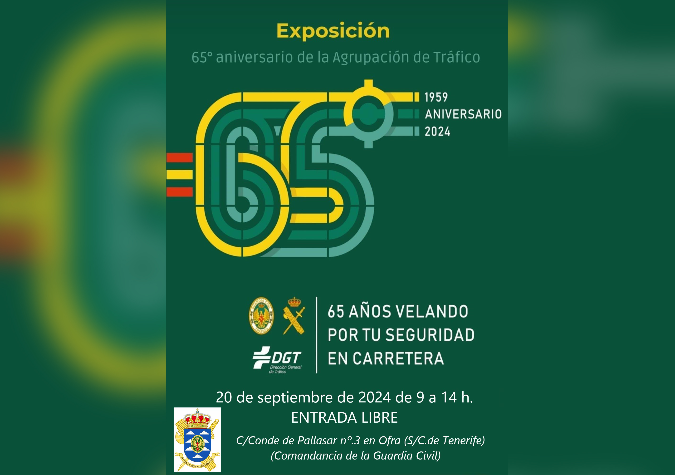 CARTEL EXPOSICION CANARIAS 65 ANIVERSARIO AGRUPACIÓN DE TRÁFICO