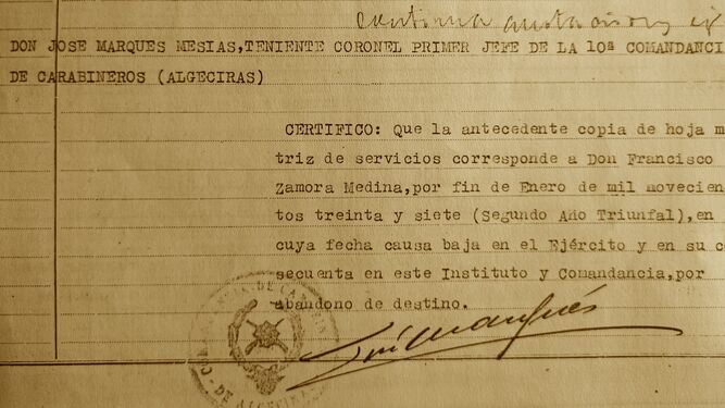 Certificacion hoja servicios Capitan Zamora