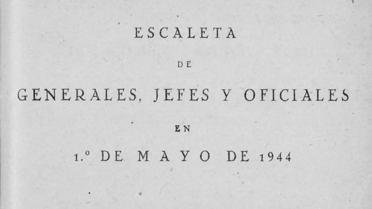 Escaleta de Generales Jefes y Oficiales en 1 de mayo de 1944
