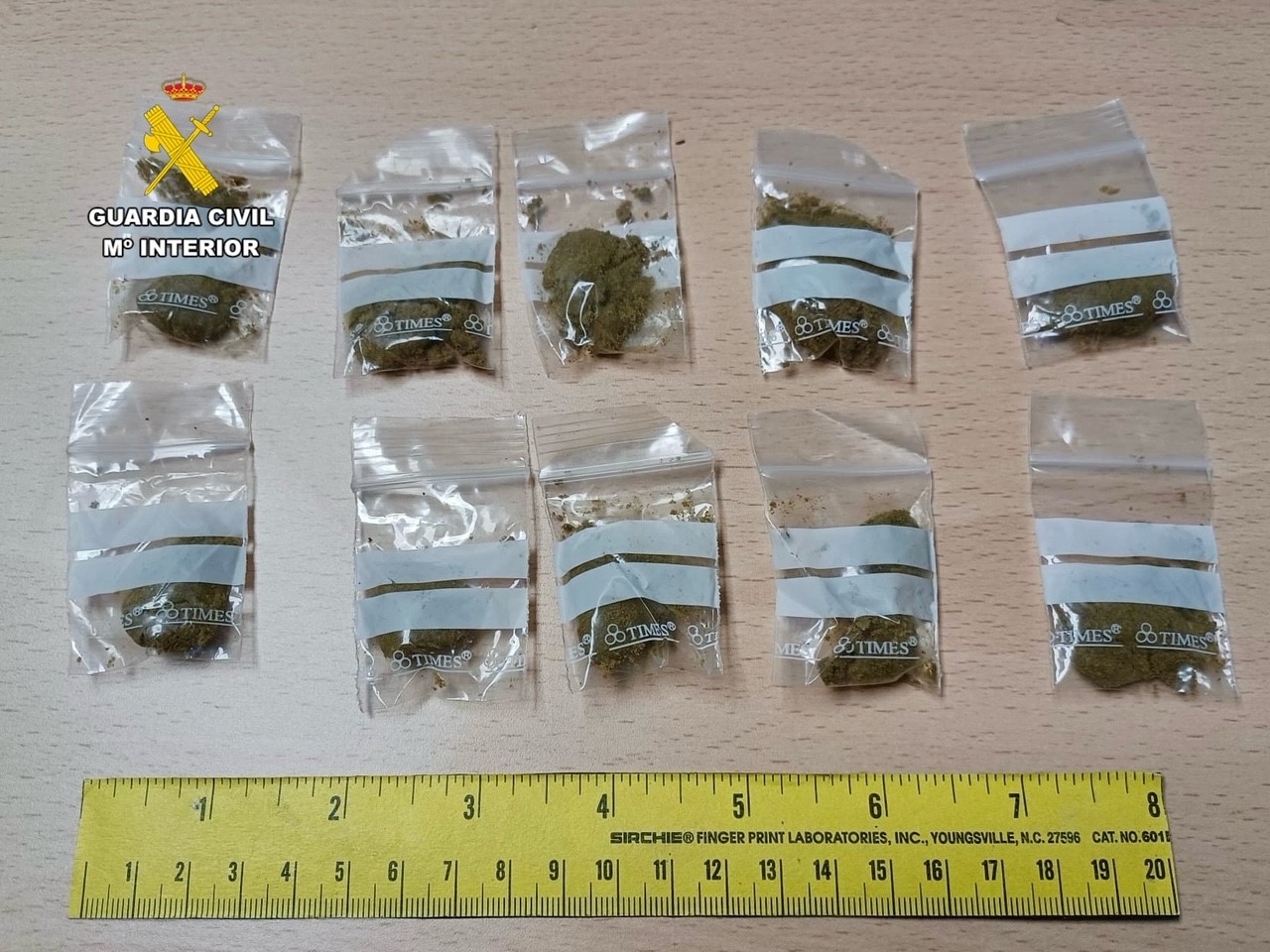 Imagen de la droga aprehendida