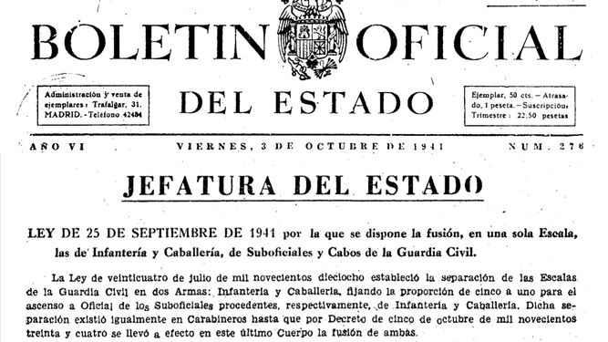 Infanteria Caballeria Guardia Civil BOE