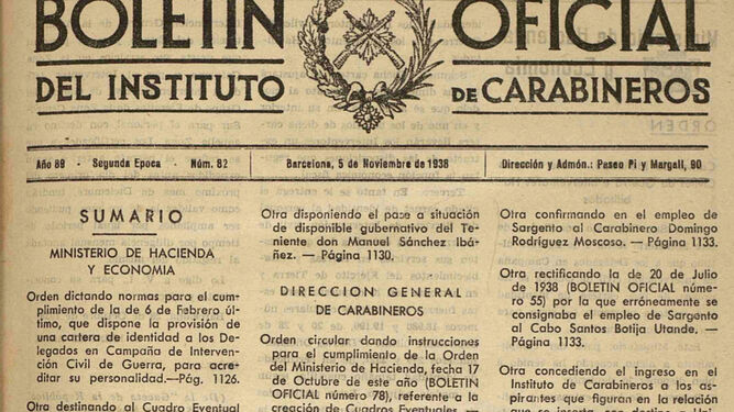 Portada Boletin Oficial Carabineros Francisco