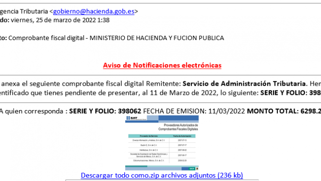 correo fraudulento